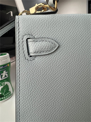 Kelly Mini II Bag Epsom Leather Gold/Silver Hardware In Blue Brume Color HS