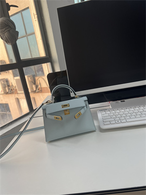 Kelly Mini II Bag Epsom Leather Gold/Silver Hardware In Blue Brume Color HS