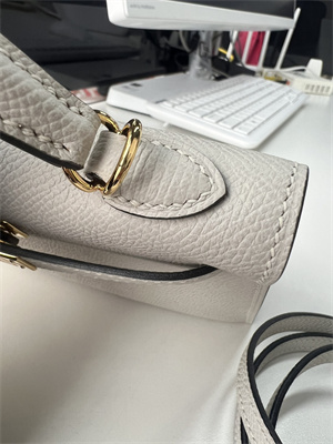 Kelly Mini II Bag Epsom Leather Gold/Silver Hardware In Gris Perle Color HS