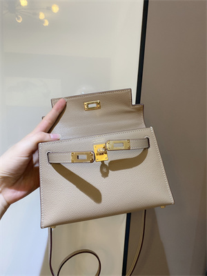 Kelly Mini II Bag Epsom Leather Gold/Silver hardware In Trench Color