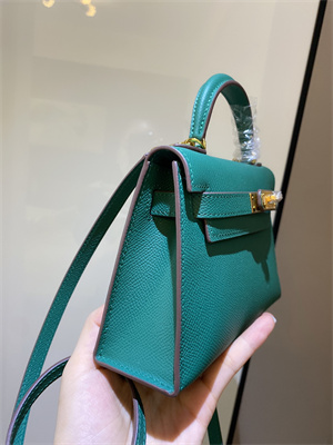 Kelly Mini II Bag Epsom Leather Gold/Silver hardware In Malachite Color