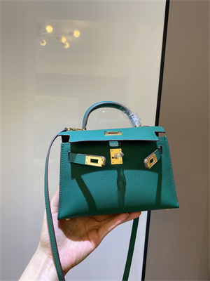Kelly Mini II Bag Epsom Leather Gold/Silver hardware In Malachite Color