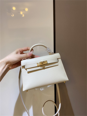 Kelly Mini II Bag Epsom Leather Gold/Silver hardware In Craie Color