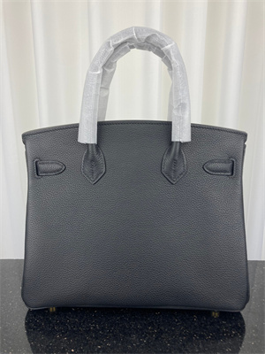 Bir.kin Bag TOGO Leather 25/30/35CM Gold/Silver Hardware In Black Color HS