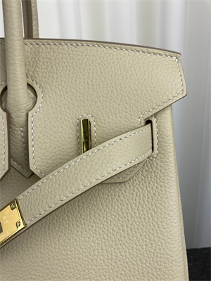 Bir.kin Bag TOGO Leather 25/30/35CM Gold/Silver Hardware In Craie Color HS