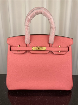 Bir.kin Bag TOGO Leather 25/30/35CM Gold/Silver Hardware In Rose Confetti Color HS