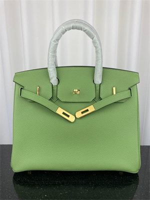 Bir.kin Bag TOGO Leather 25/30/35CM Gold/Silver Hardware In Vert Criquet Color HS