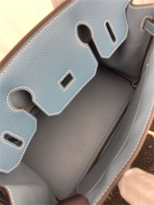 Bir.kin Bag TOGO Leather 25/30/35CM Gold/Silver Hardware In Bley Jean Color HS