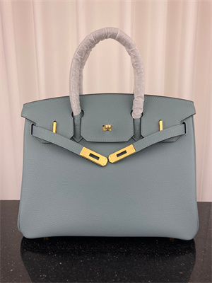 Bir.kin Bag TOGO Leather 25/30/35CM Gold/Silver Hardware In Azure Blue Color HS