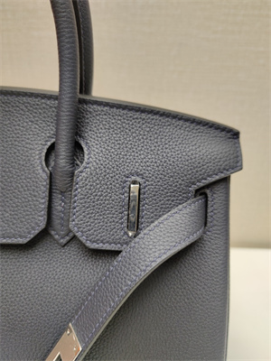 Bir.kin Bag TOGO Leather 25/30/35CM Gold/Silver Hardware In Blue Nuit Color HS