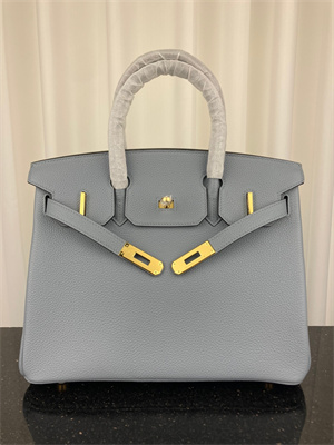 Bir.kin Bag TOGO Leather 25/30/35CM Gold/Silver Hardware In Bleu Lin Color HS