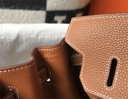 Bir.kin Bag Calfskin Leather  25/30/35CM Gold/Silver Hardware In CK37 Gold Color