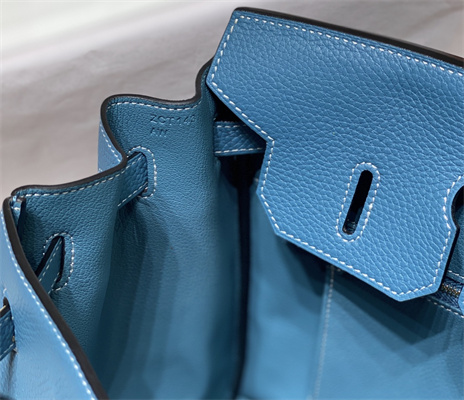 Bir.kin Bag Calfskin Leather  25/30/35CM Gold/Silver Hardware In Bley Jean Color