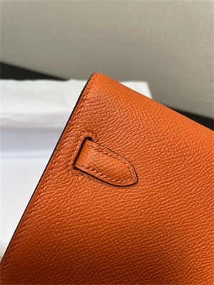 Kelly Classique To Go wallet Epsom Leather Gold Tone Metal In Orange Color HS