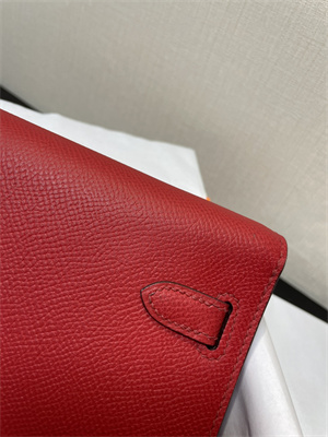 Kelly Classique To Go wallet Epsom Leather Gold Tone Metal In Red Color HS