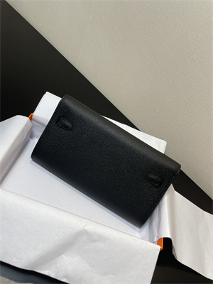 Kelly Classique To Go wallet Epsom Leather Silver Tone Metal In Black Color HS