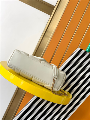 Y.S.L TOY PUFFER In Nappa Lambskin Gold Tone Metal White Color