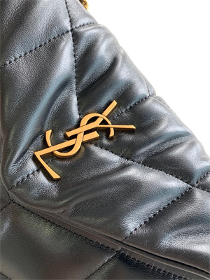 Y.S.L TOY PUFFER In Nappa Lambskin Gold Tone Metal Black Color