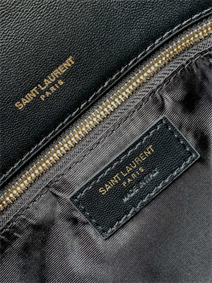 Y.S.L TOY PUFFER In Nappa Lambskin Gold Tone Metal Black Color