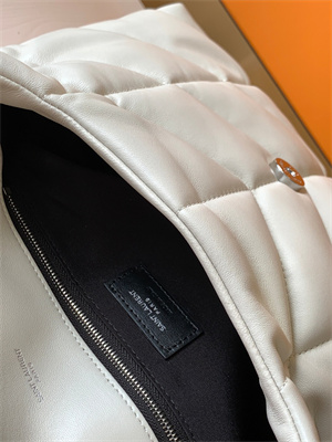 Y.S.L PUFFER SMALL  In Nappa Lambskin Silver Tone Metal White Color