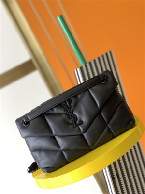 Y.S.L PUFFER SMALL  In Nappa Lambskin Black Tone Metal Black Color