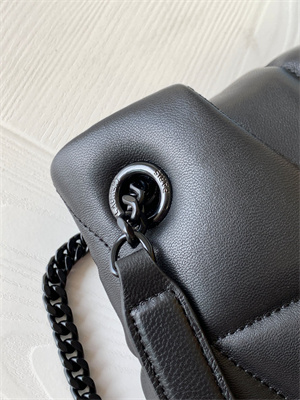 Y.S.L PUFFER SMALL  In Nappa Lambskin Black Tone Metal Black Color