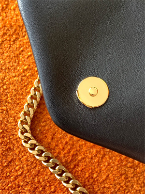 Y.S.L PUFFER SMALL  In Nappa Lambskin Gold Tone Metal Black Color