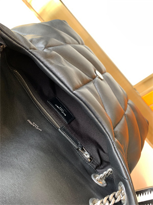 Y.S.L PUFFER SMALL  In Nappa Lambskin Silver Tone Metal Black Color