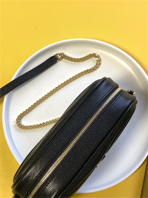 Y.S.L MINI LOU In Black Quilted Grain De Poudre Embossed Leather  Gold Tone Metal