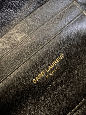 Y.S.L MINI LOU In Black Quilted Grain De Poudre Embossed Leather  Gold Tone Metal