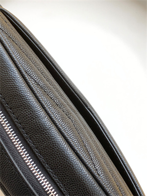 Y.S.L MINI LOU In Black Quilted Grain De Poudre Embossed Leather  Silver Tone Metal