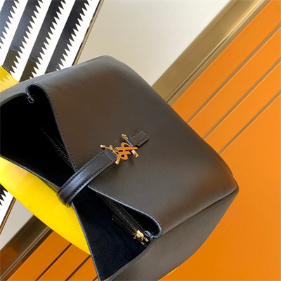 Y.S.L LE 5 A 7 Supple SMALL HOBO BAG In Black Leather