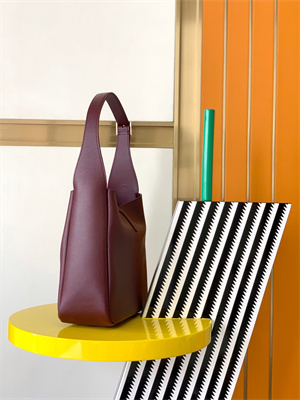 Y.S.L LE 5 A 7 Supple SMALL HOBO BAG In Burgundy Leather