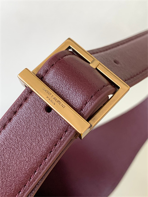 Y.S.L LE 5 A 7 Supple SMALL HOBO BAG In Burgundy Leather