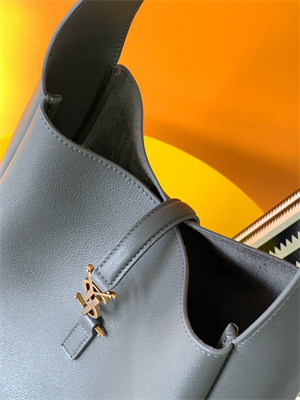 Y.S.L LE 5 A 7 Supple SMALL HOBO BAG In Dk Grey Leather