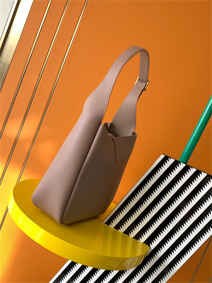 Y.S.L LE 5 A 7 Supple SMALL HOBO BAG In Dk Beige Leather