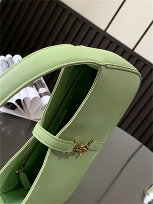 Y.S.L LE 5 A 7 HOBO BAG In Avocado Green Smooth Leather