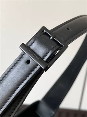 Y.S.L LE 5 A 7 HOBO BAG In Black Smooth Leather Guncolor Tone Metal