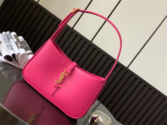 Y.S.L LE 5 A 7 HOBO BAG In Fuchsia Smooth Leather
