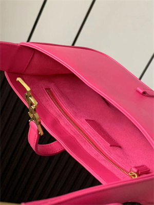 Y.S.L LE 5 A 7 HOBO BAG In Fuchsia Smooth Leather