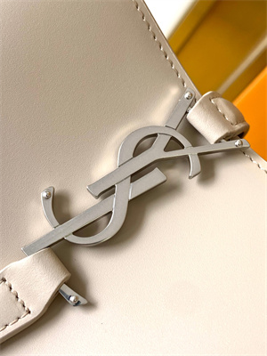 Y.S.L LE 37 SMALL In Lt Beige Shinny Leather Bucket Bag