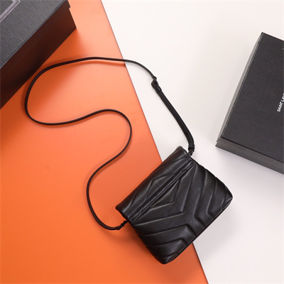 Y.S.L TOY LOULOU In Black Quilted Calfskin Leather Black Tone Metal