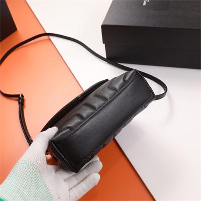 Y.S.L TOY LOULOU In Black Quilted Calfskin Leather Silver Tone Metal