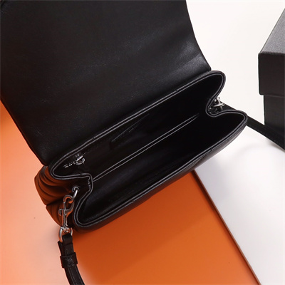 Y.S.L TOY LOULOU In Black Quilted Calfskin Leather Silver Tone Metal