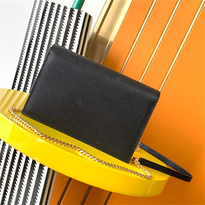 Y.S.L KATE SMALL TASSEL IN GRAIN DE POUDRE EMBOSSED Leather Gold Tone Metal Black Color