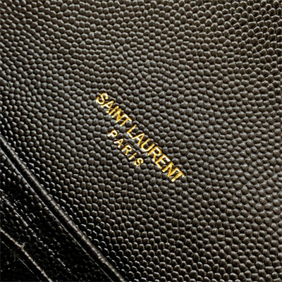 Y.S.L KATE SMALL TASSEL IN GRAIN DE POUDRE EMBOSSED Leather Gold Tone Metal Black Color