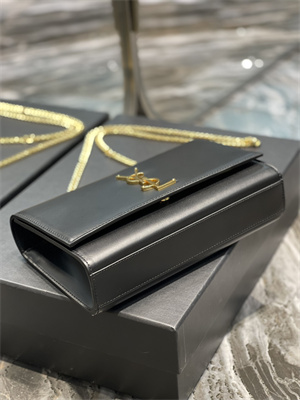 Y.S.L KATE MEDIUM IN SMOOTH Leather Gold Tone Metal Black Color