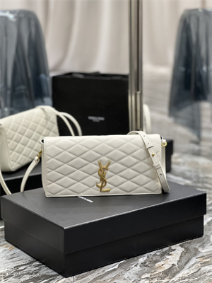 Y.S.L KATE 99 IN QUILTED NAPPA LAMBSKIN LEATHER White Color Gold Tone Metal
