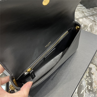 Y.S.L KATE 99 IN QUILTED NAPPA LAMBSKIN LEATHER Black Color Gold Tone Metal