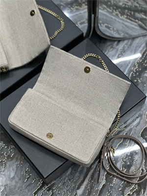 Y.S.L KATE 99 IN QUILTED COTTON and LINEN Fabric Gold Tone Metal